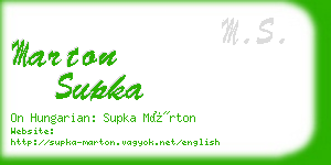 marton supka business card